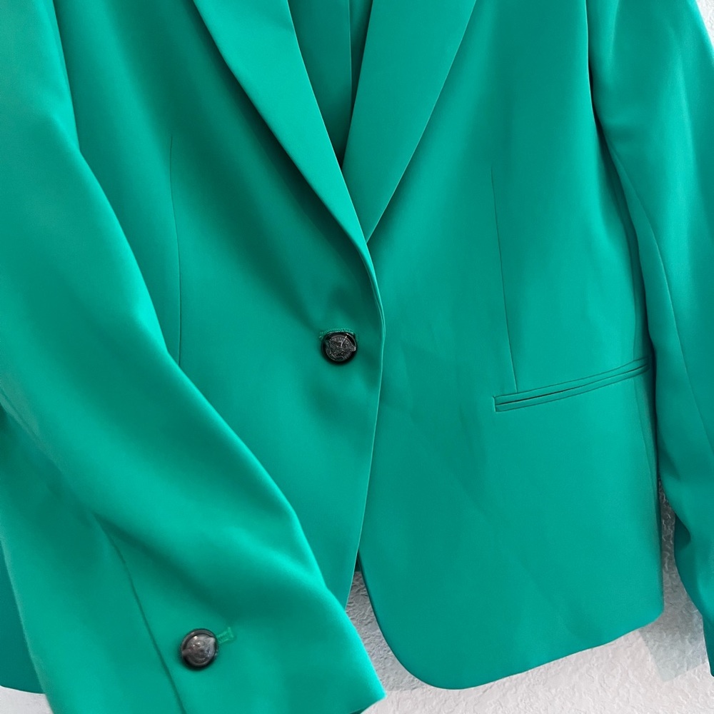 Bar III Teal Green Single-Button Blazer - Picture 2 of 7